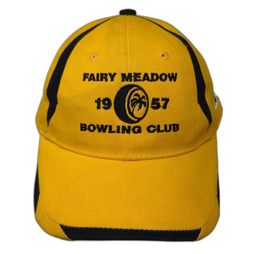 Grace Collection Fairy Meadow Bowling Club Yellow Black Baseball Cap Hat OS
